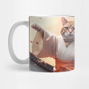 cat permoning karate in China Mug